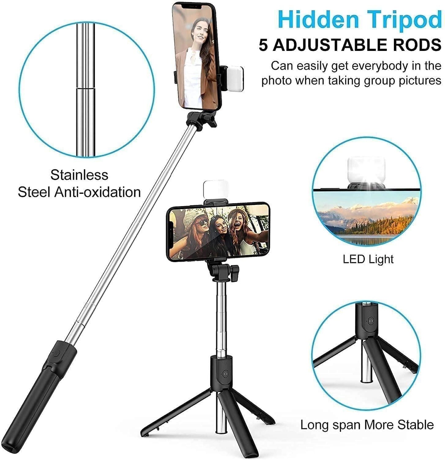 Flash 3-in-1 Selfie Stick Tripod